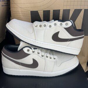 NEW Nike Air Jordan 1 Low Pale Ivory Baroque Brown IB8058-110 Men Size 9